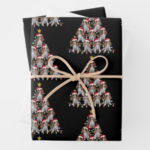Weihnachtsbaum Santa Cavalier King Charles Spaniel Geschenkpapier Set