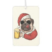 Weihnachtsbaum santa claus Kostümbierhund Mops p Autolufterfrischer (Vorderseite)