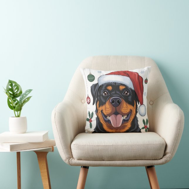 Weihnachtsbaum Santa Dog Rottweiler Keuchkissen Kissen (Stuhl )