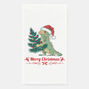 Weihnachtsbaum Santa Iguana Serviette