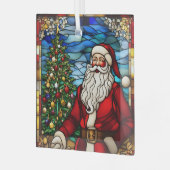 Weihnachtsbaum Santa Imitats Festglas Ornament Aus Glas (Vorderseite links)