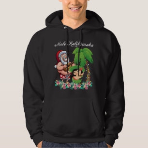 Weihnachtsbaum Santa Mele Kalikimaka Hawaii Palme  Hoodie