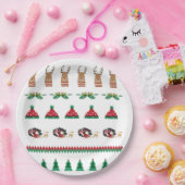 Weihnachtsbaum Santa Reindeer präsentiert Red Gree Pappteller (Party)