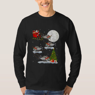 Weihnachtsbaum Santa Riding Sheepshead Fisch T-Shirt