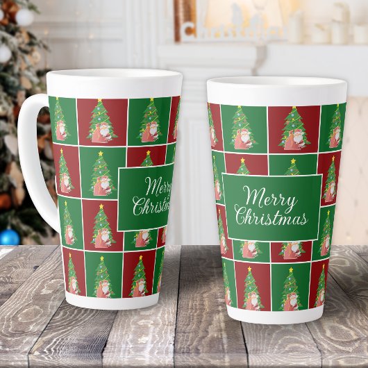 Weihnachtsbaum | Santa | Rot-Grün anpassbar Milchtasse