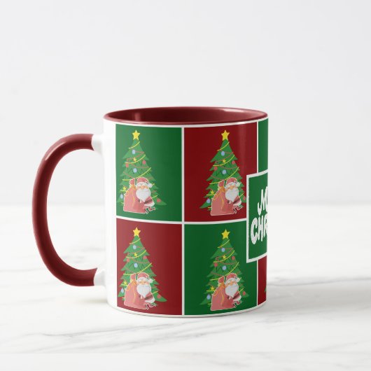 Weihnachtsbaum | Santa | Rot grün Tasse (Links)