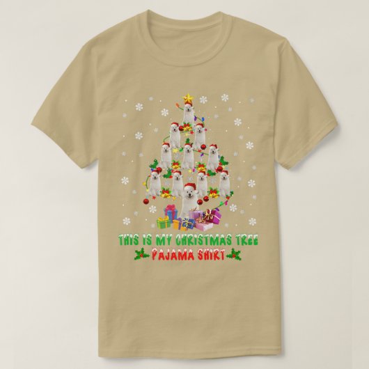 Weihnachtsbaum Santa Samoyed Dog Lover Geschenke T-Shirt (Design vorne)