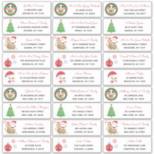 Weihnachtsbaum Santa Snowman Familienadresse Etike Aufkleber
