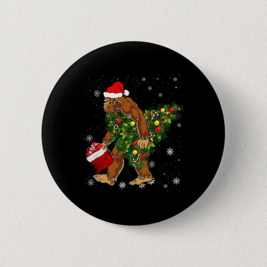 Weihnachtsbaum-Sasquatsch-Gläubige Button (Vorderseite)