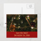 Weihnachtsbaum Save the Date Postkarte (Vorne/Hinten)