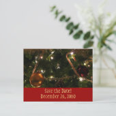 Weihnachtsbaum Save the Date Postkarte (Stehend Vorderseite)