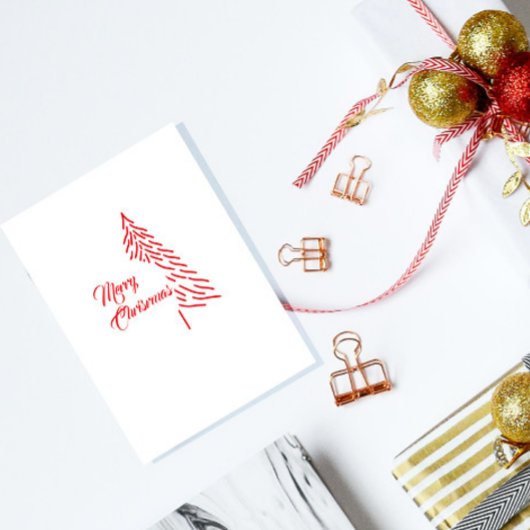 Weihnachtsbaum Scandi Minimalistischer einfacher U Postkarte