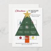 Weihnachtsbaum Scavenger Hunt Game Card Einladung (Vorne/Hinten)