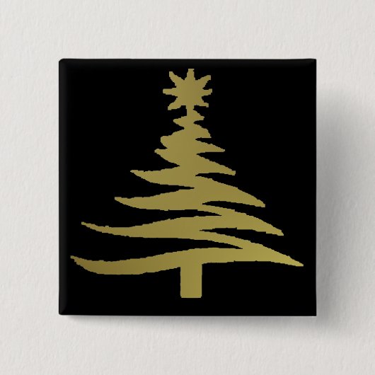 Weihnachtsbaum Schablone Gold Button (Vorderseite)