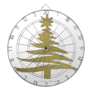 Weihnachtsbaum Schablone Gold Dartscheibe