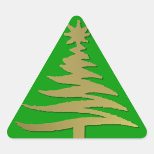 Weihnachtsbaum Schablone Gold Dreieckiger Aufkleber
