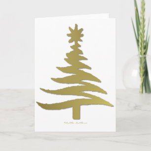 Weihnachtsbaum-Schablone Gold-Feiertagskarte Feiertagskarte