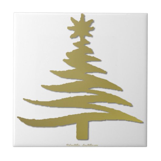 Weihnachtsbaum Schablone Gold Fliese (Vorderseite)