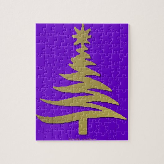 Weihnachtsbaum Schablone Gold Puzzle (Vertikal)