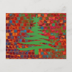 Weihnachtsbaum Schablone Grün Feiertagspostkarte