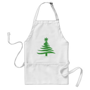 Weihnachtsbaum Schablone Grün Schürze