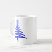 Weihnachtsbaum Schablone Kobaltblau Kaffeetasse (Vorderseite Links)