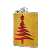 Weihnachtsbaum Schablone Rot auf Gold Flachmann (Links)