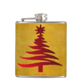 Weihnachtsbaum Schablone Rot auf Gold Flachmann (Vorderseite)