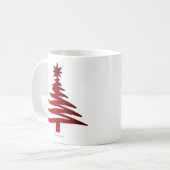 Weihnachtsbaum Schablone Rot Kaffeetasse (Vorderseite Links)