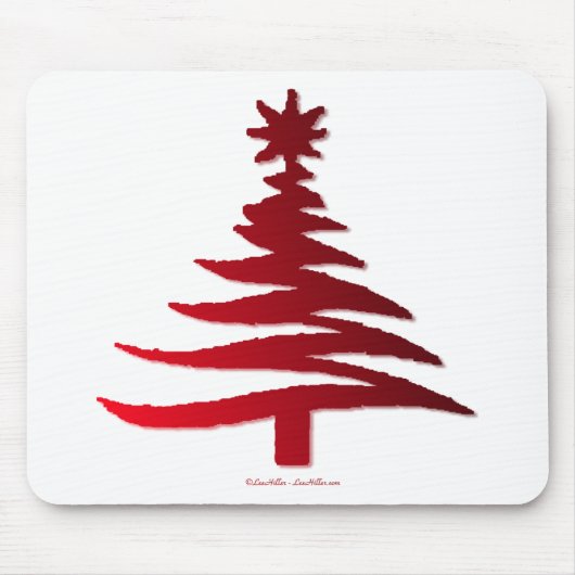 Weihnachtsbaum Schablone Rot Mousepad (Vorne)