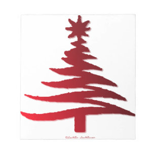 Weihnachtsbaum Schablone Rot Notizblock