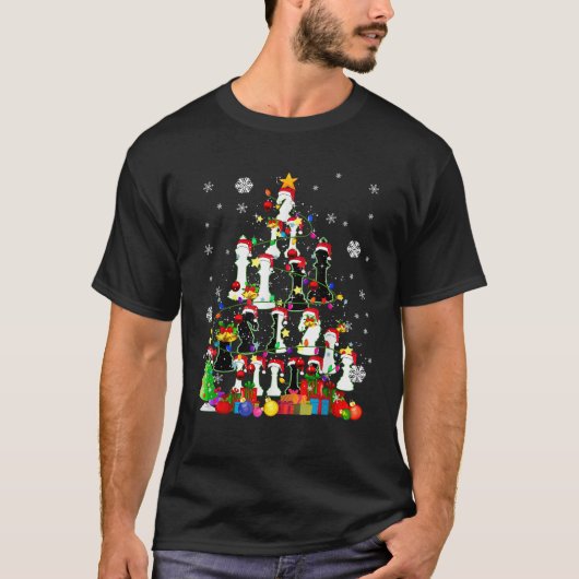 Weihnachtsbaum Schach Stücke WeihnachtsLICHT Weihn T-Shirt (Vorderseite)
