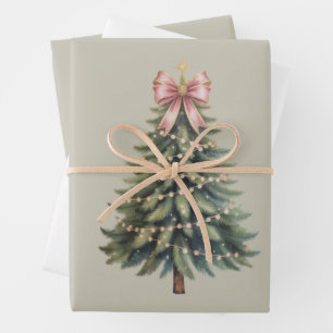 Weihnachtsbaum-Schleife Coquette Xmas Geschenkpapier Set