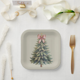 Weihnachtsbaum-Schleife Coquette Xmas Pappteller