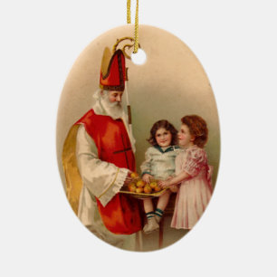Weihnachtsbaum-Schmuck Heiliger Nikolaus Keramik Ornament