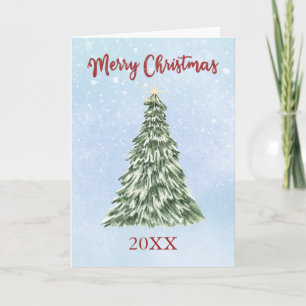 Weihnachtsbaum Schnee Blau Winter Hintergrund Feiertagskarte