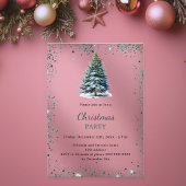 Weihnachtsbaum Schnee grün von Hand gezeichnet mat Acryleinladungen