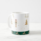 Weihnachtsbaum, Schnee, Hirschpackpapier Kaffeetasse (Vorderseite Links)