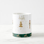Weihnachtsbaum, Schnee, Hirschpackpapier Kaffeetasse (Mittel)