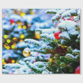 Weihnachtsbaum, Schnee, Licht Geschenkpapier (Flach)