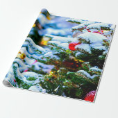Weihnachtsbaum, Schnee, Licht Geschenkpapier (Ungerollt)