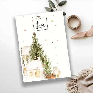 Weihnachtsbaum-Schnee-Logo Ohrwurfhalter Visitenkarte