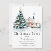 Weihnachtsbaum & Schnee Weihnachtsfest im Unterneh Einladung (Vorderseite)