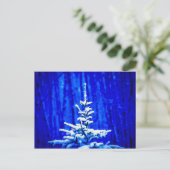 Weihnachtsbaum, Schnee, Zaubernacht Postkarte (Stehend Vorderseite)