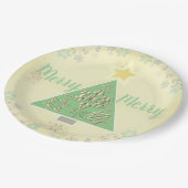 Weihnachtsbaum/Schneeflocke/Rentier Pappteller (Schrägansicht)