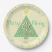 Weihnachtsbaum/Schneeflocke/Rentier Pappteller (Vorderseite)