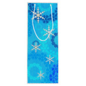 Weihnachtsbaum & Schneeflocken Geschenktüte Für Weinflaschen (Rückseite)