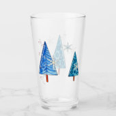 Weihnachtsbaum & Schneeflocken Glas (Vorderseite)