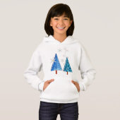 Weihnachtsbaum & Schneeflocken Hoodie (Vorne ganz)