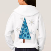 Weihnachtsbaum & Schneeflocken Hoodie (Rückseite)
